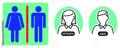toilet vector icons set  boy or girl restroom symbols