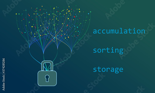 Big data sorting concept. Abstract technology background.
