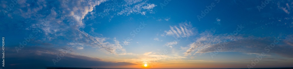 Clear sky without clouds at sunset. Background.
