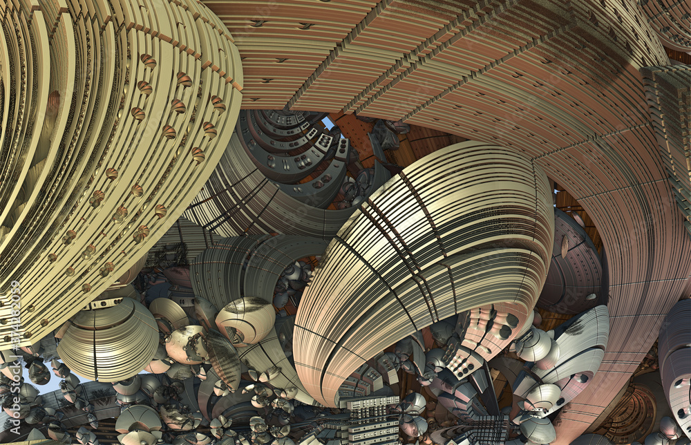 Obraz premium Fractal 3D background, abstract 3D illustration, element for design