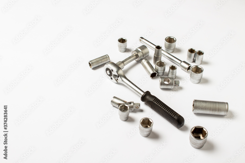 Tools on a white background. Concept. repair, car repair, service, father's day Tools on a white background. Concept. repair, car repair, service, father's day