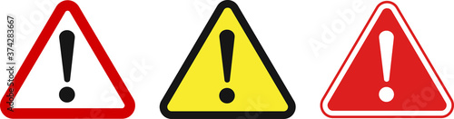 Set of exclamation mark signs