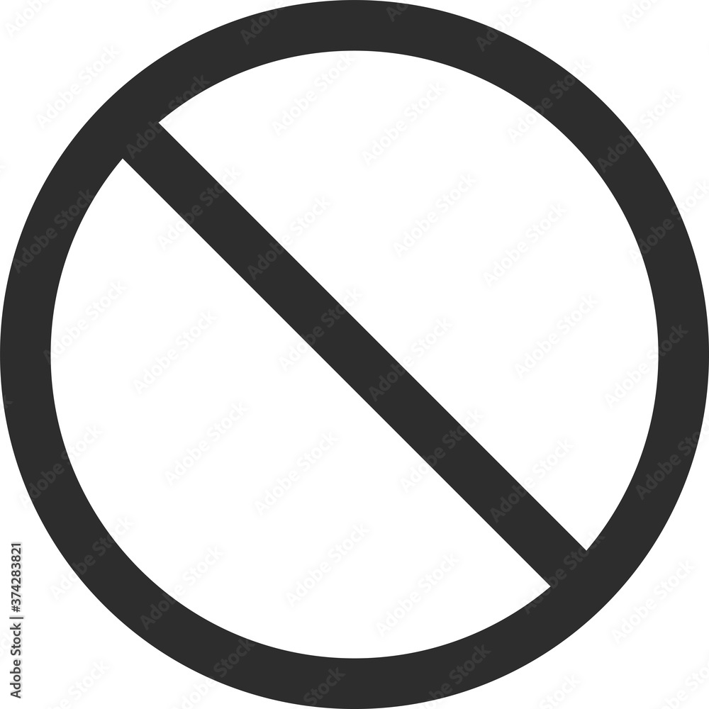 Prohibited simple black sign icon Prohibited simple black sign icon
