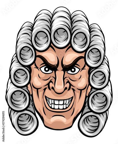 An angry or mean judge cartoon character illustration
