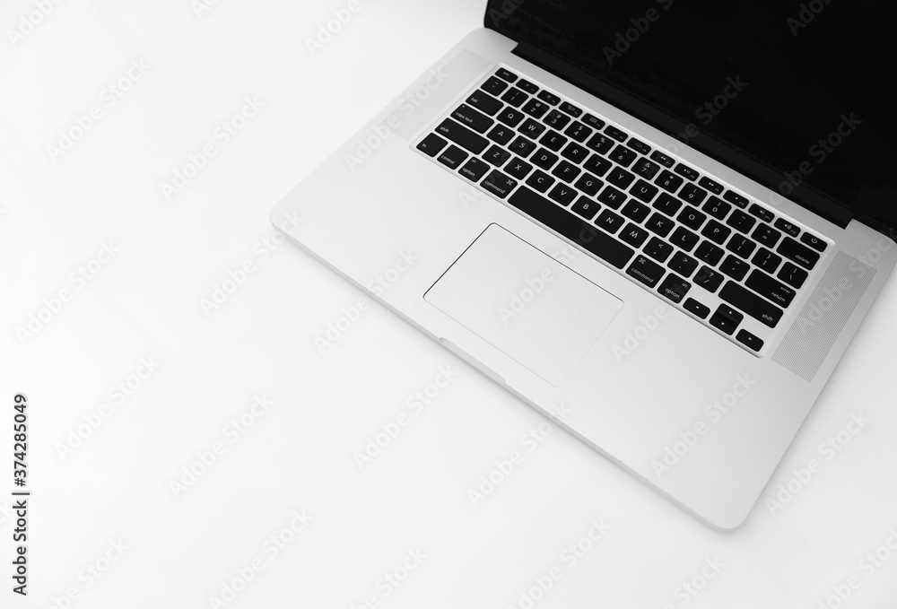 modern laptop keyboard isolated on white with copy space modern laptop keyboard isolated on white with copy space