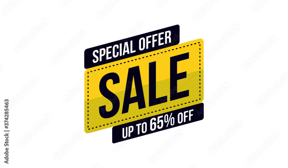 Fototapeta premium special offer sale up to 65 percent off the banner, sign vector eps