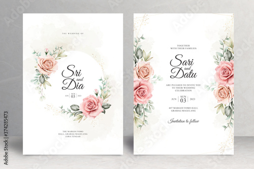 Beautiful floral wedding card theme