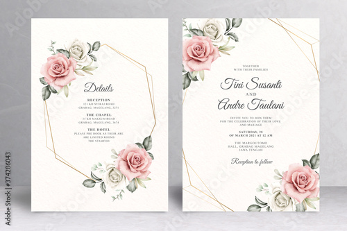 Beautiful floral wedding card theme