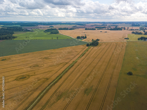 Väike-Maarja, Lääne-Viru County, Estonia Drone photo, rural landscape, summer day,