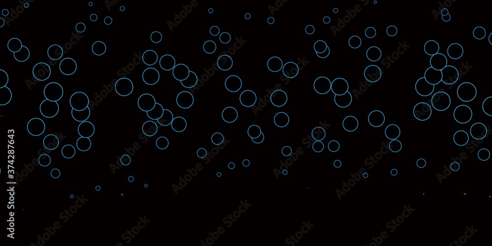 Dark BLUE vector texture with disks. Colorful illustration with gradient dots in nature style. Pattern for booklets, leaflets.