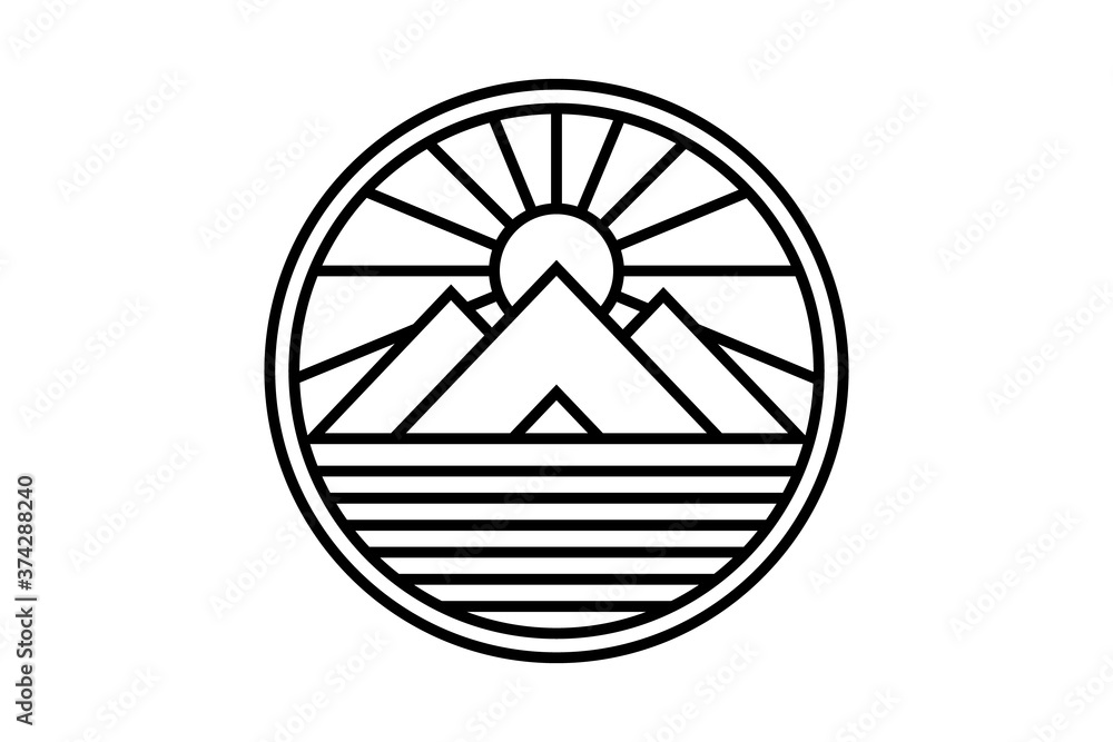 Egyptian mystical pyramids with sun and rays Egyptian mystical pyramids with sun and rays