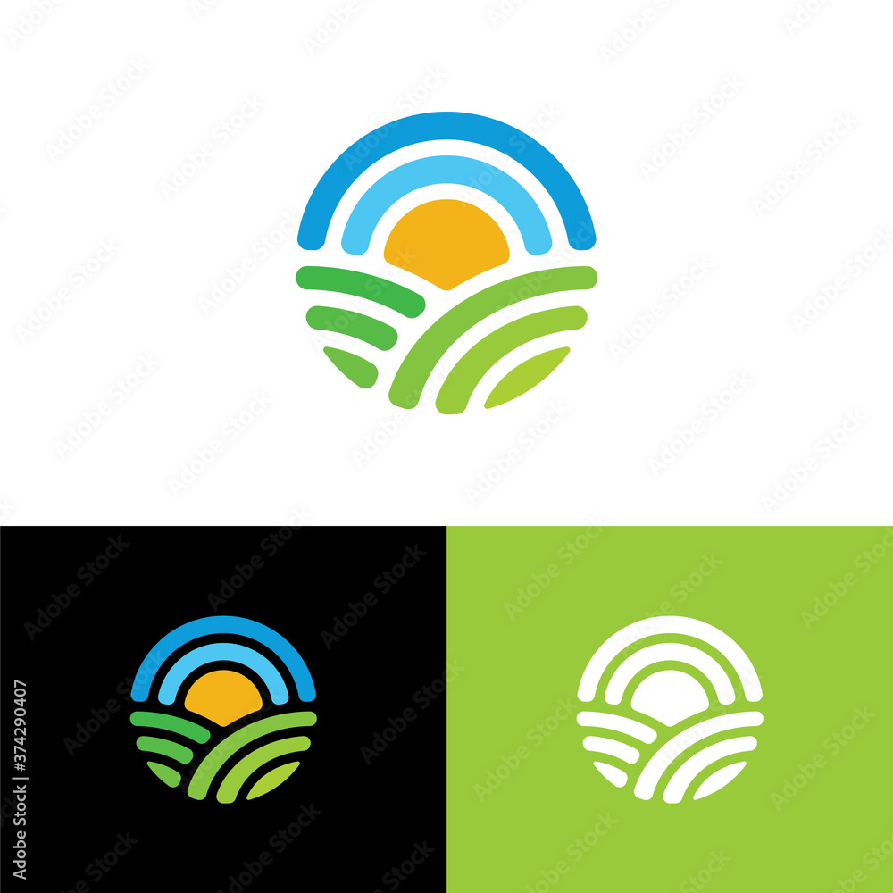 Agriculture Scenery Logo Template Design Vector Agriculture Scenery Logo Template Design Vector