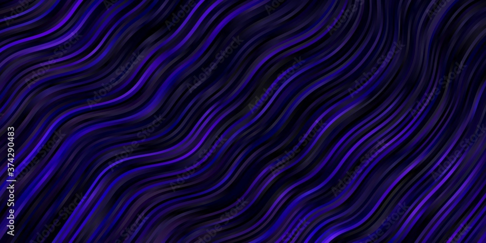 Dark Purple vector background with lines. Colorful illustration, which consists of curves. Pattern for websites, landing pages.