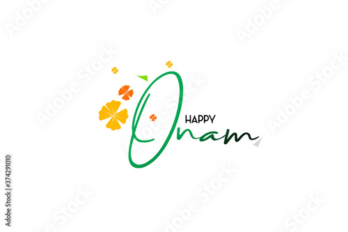 Happy Onam typography or lettering