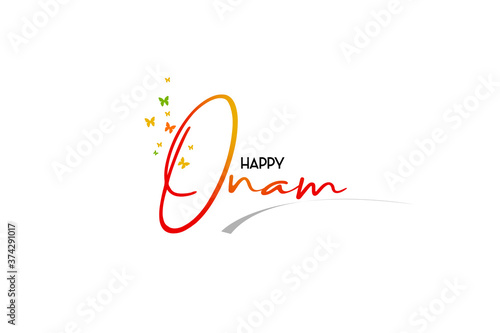 Happy Onam typography or lettering