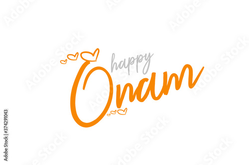 Happy Onam typography or lettering