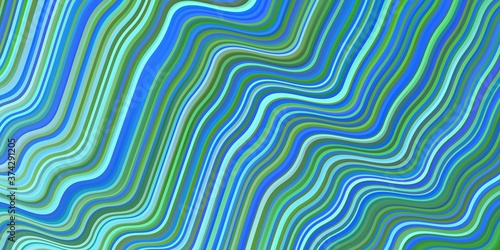 Light Blue, Green vector texture with curved lines.