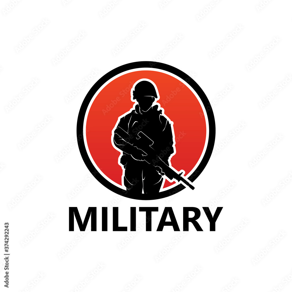 Fototapeta premium Military Soldier Logo Template Design Vector
