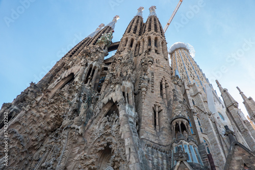 La Sagrada Familia - impressive cathedral designed by Gaudi, which is being build since 19 March 1882 and is not finished yet in Barcelona, Spain