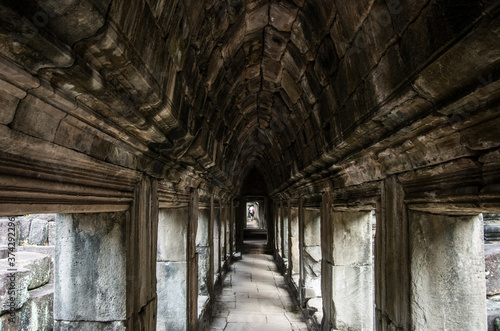 Ruins of Angkor Wat  ancient Khmer Empire  Siem Reap in Cambodia