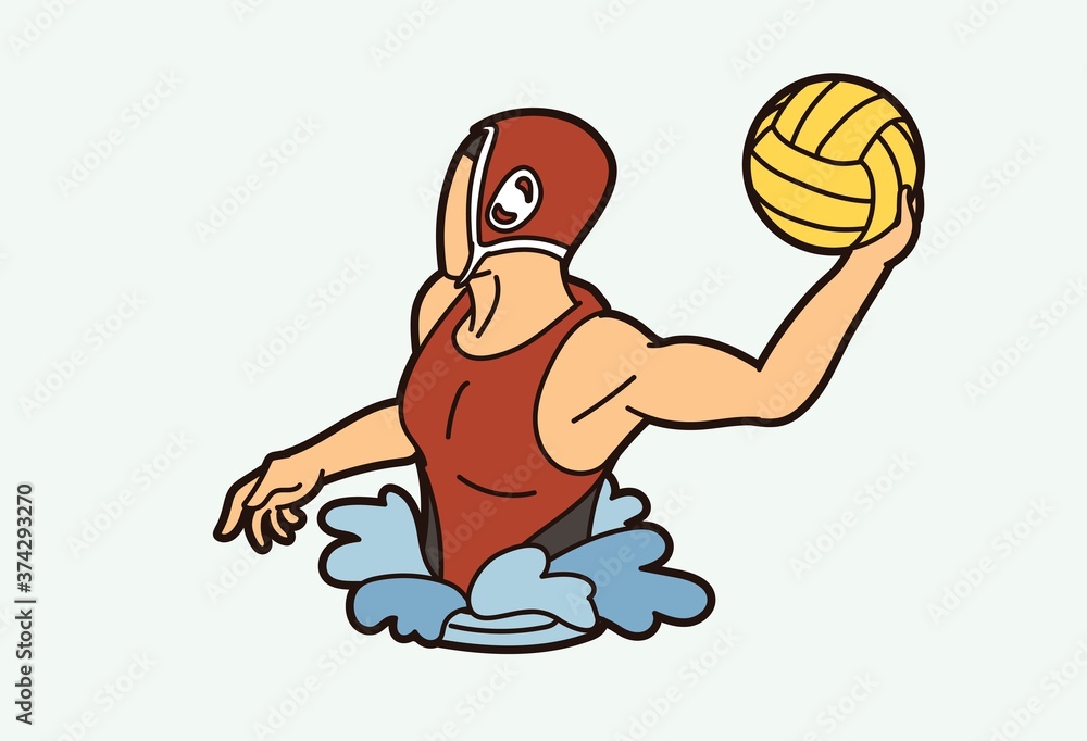 Water Polo player cartoon graphic vector Water Polo player cartoon graphic vector