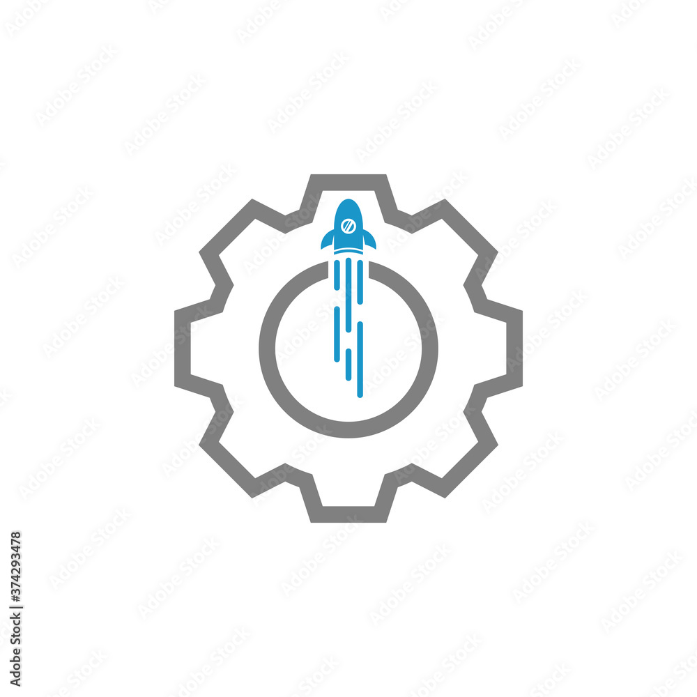 Rocket Gear logo icon vector template, Creative design, Symbol