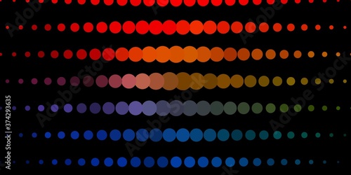 Dark Blue, Yellow vector texture with disks. Illustration with set of shining colorful abstract spheres. Pattern for booklets, leaflets.