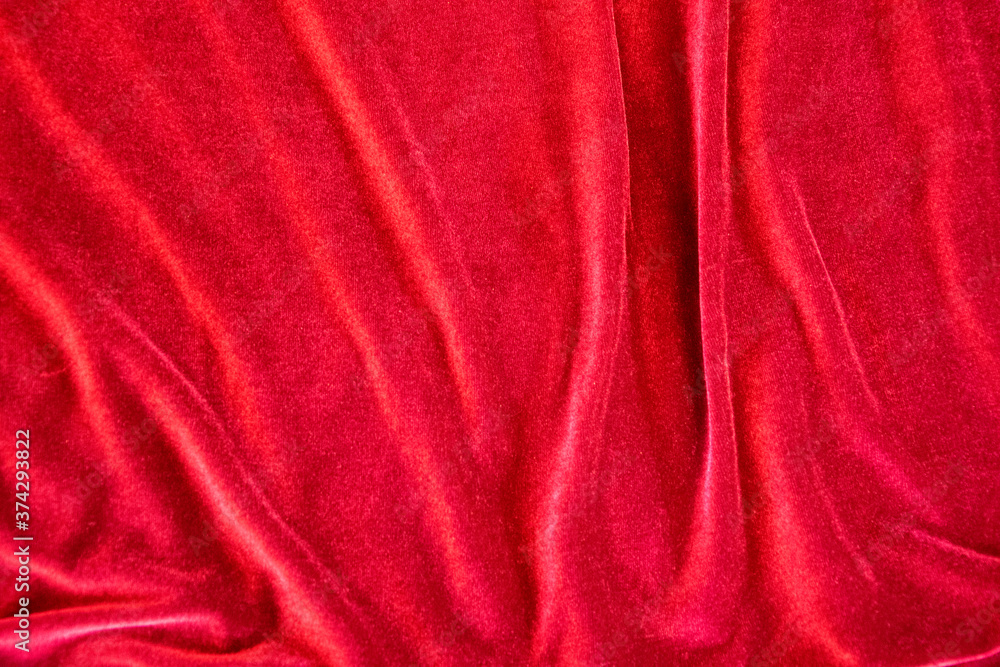 abstract texture of draped red velvet background