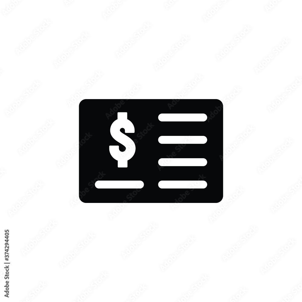 Money bill icon vector isolated on white Money bill icon vector isolated on white