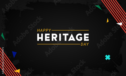 Happy Heritage Day - 24 September - horizontal banner template with the South African flag colors decorative elements on dark background. Celebrating African culture, beliefs and traditions