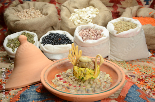 legume family in sacks with food traditional