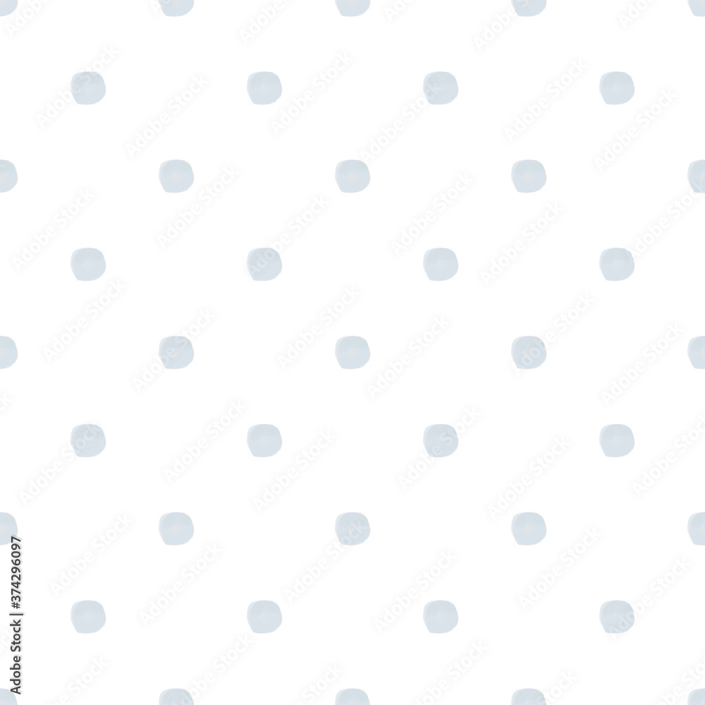 Seamless small blue watercolor polka dot pattern on white background in Nordic style. Elegant print for fabric textile gift paper scrapbook wallpaper kids clothes nursery decor