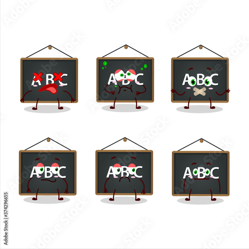 Alphabet board cartoon character with nope expression