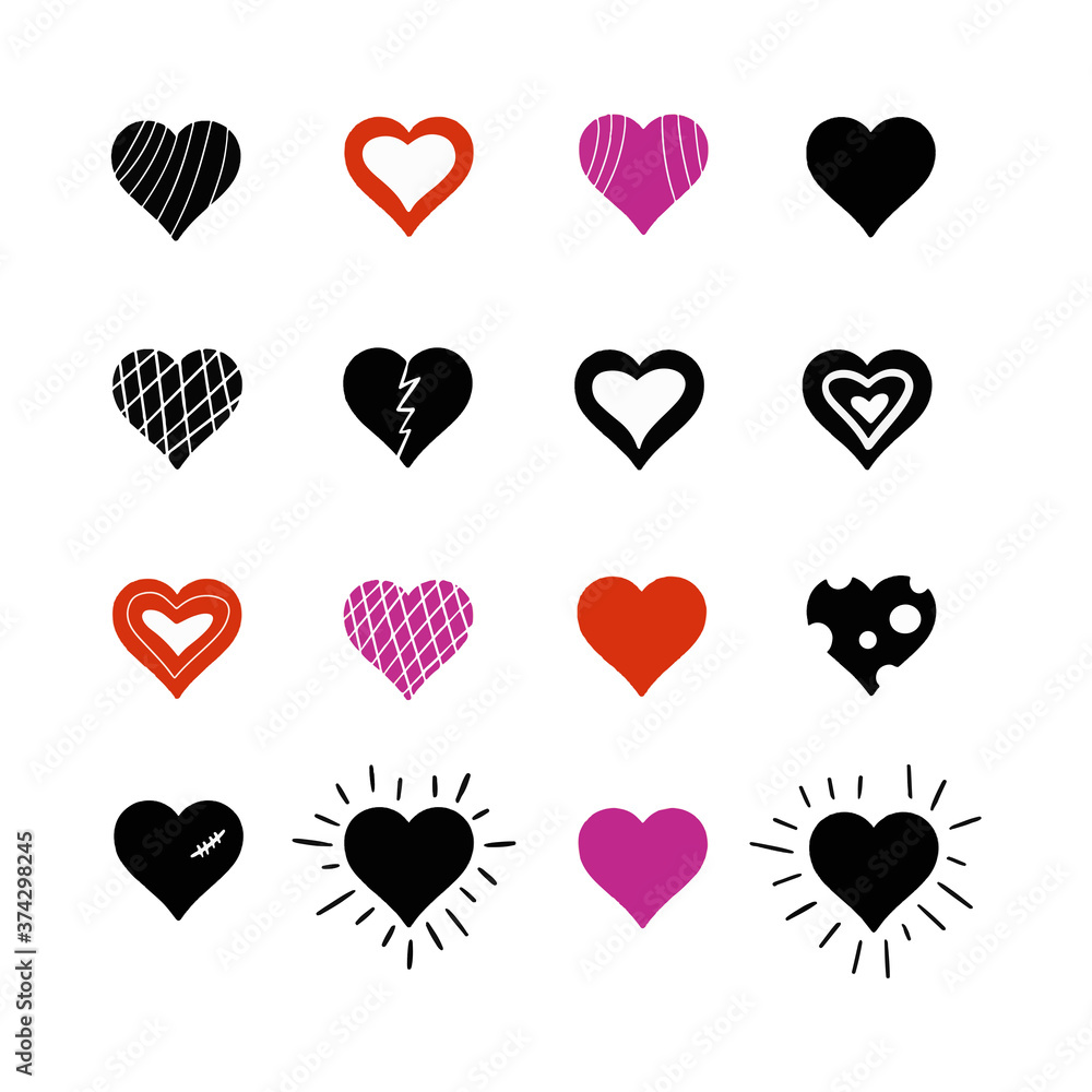Heart doodles. Hand drawn hearts. Design elements for Valentine's day. Vector EPS 10. Heart doodles. Hand drawn hearts. Design elements for Valentine's day. Vector EPS 10.