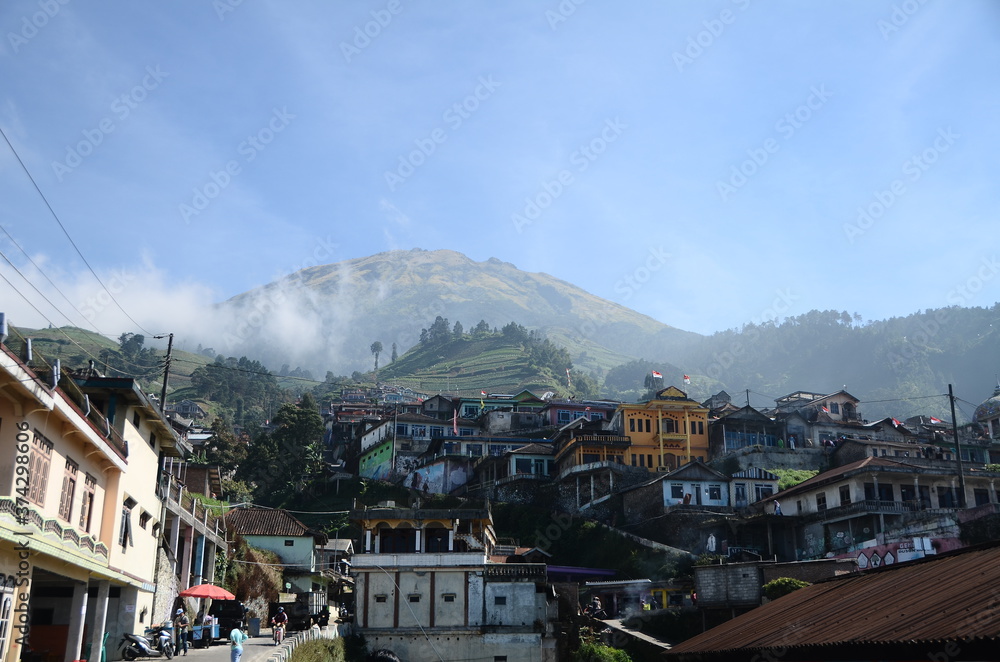 tourist village on the slopes of Mount Sumbing