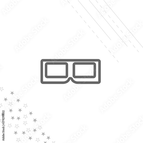 3d movie glasses isolated line icon for web and mobile