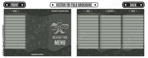 mexican food menu template. print to restaurant