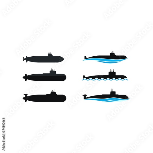 military submarine logo vector icon illustration