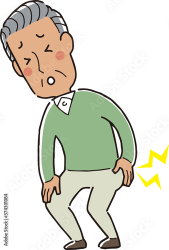 腰の痛みに苦しむ男性