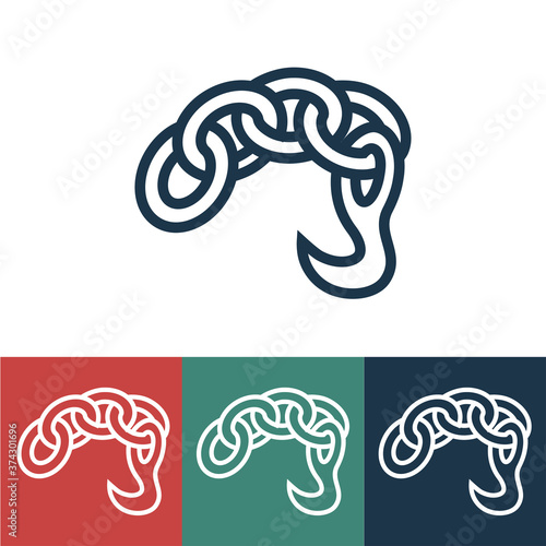 Linear vector icon with chain