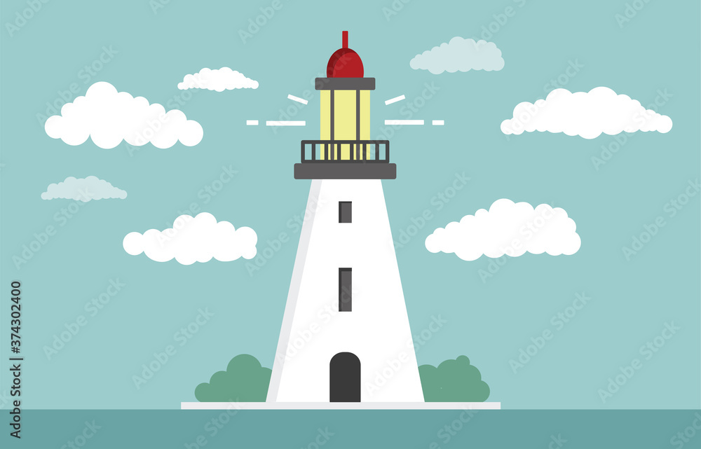 Lighthouse. Flat design, vector illustration. Lighthouse. Flat design, vector illustration.