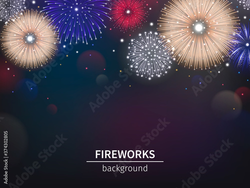 Realistic Fireworks Background