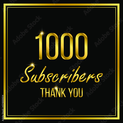 One thousand or 1000 followers or subscribers achievement symbol design, vector illustration.