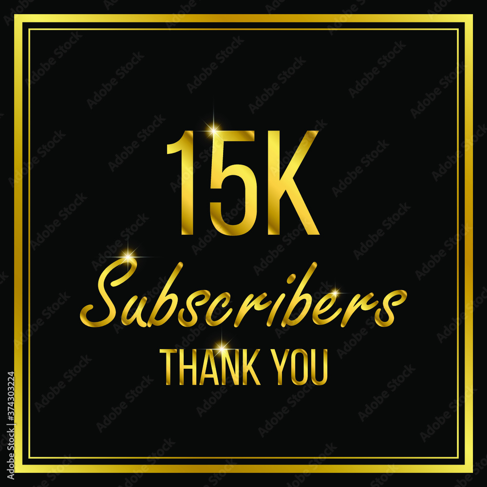 Fifteen thousand or 15000 followers or subscribers achievement symbol design, vector illustration. Fifteen thousand or 15000 followers or subscribers achievement symbol design, vector illustration.