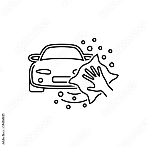 Car wash, vector linear icon.