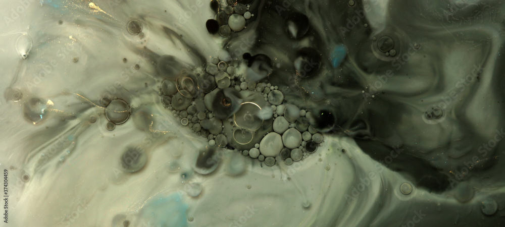 Obraz premium Abstract blot bubble background. Marble texture. Acrylic color in water and oil.