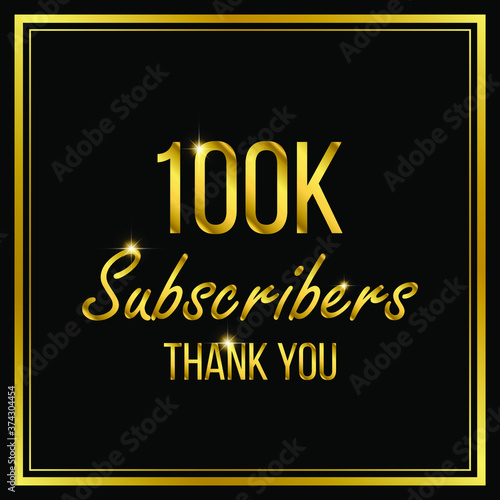 One hundred thousand or 1 lac followers or subscribers achievement symbol design, vector illustration.