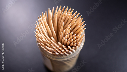 many toothpicks lie together