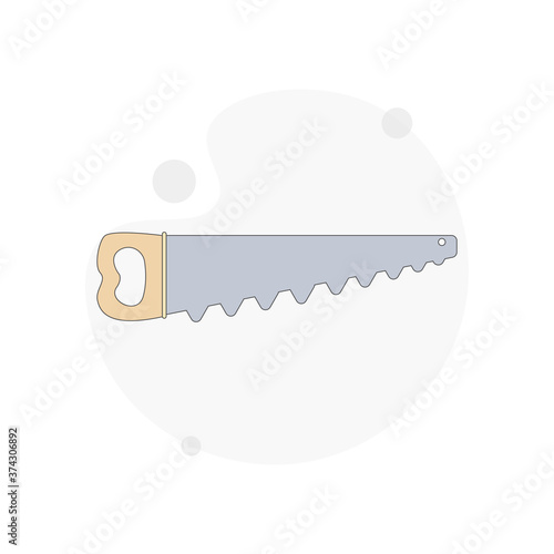 saw isolated vector flat illustration on white