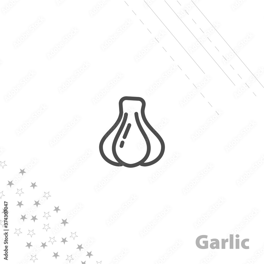 Garlic isolated line icon for web and mobile Garlic isolated line icon for web and mobile